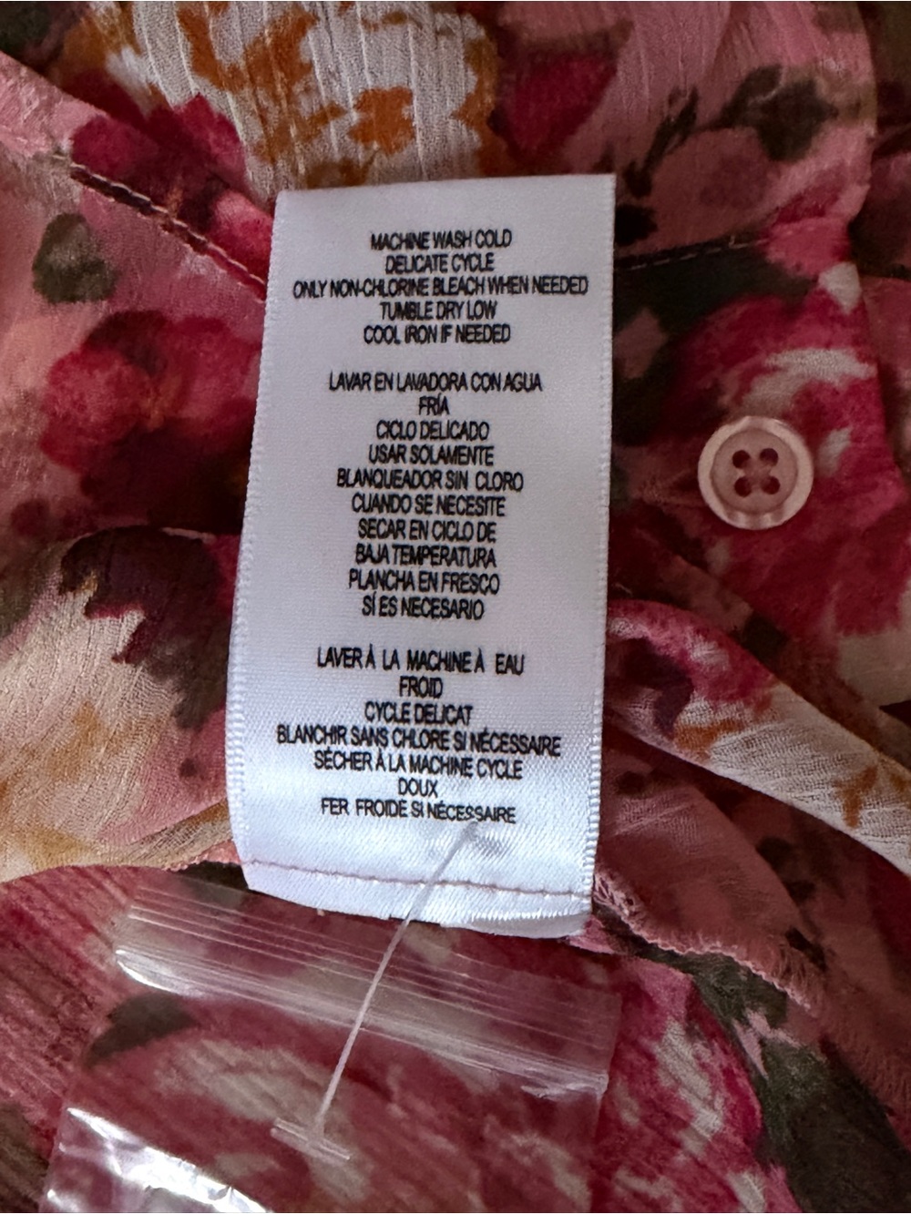 NEW Kut From the Kloth Jasmine Chiffon Blouse Floral Sheer Long Sleeved Shirt, L - Picture 8 of 12